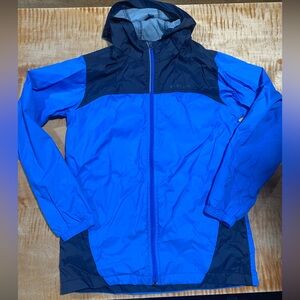 Columbia rain jacket - boys size XL (18/20) - bright blue / navy blue color